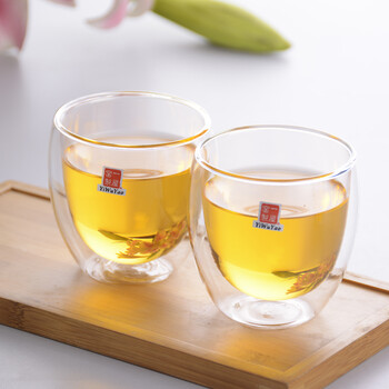 一屋窑 耐高温玻璃茶具 双层杯组230ml双层隔热小茶杯 FH-363/2