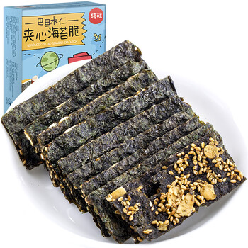 市】百草味 年货坚果炒货 巴旦木仁夹心海苔脆