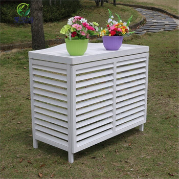 防腐木空调架防晒防雨防尘暖气片空调罩置物架