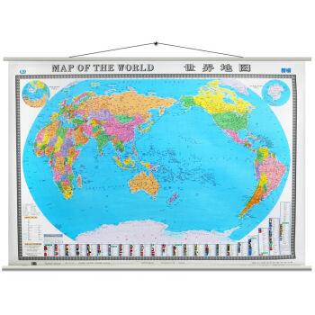 《辉盛阁中英文 中国地图+世界地图挂图1.5*1