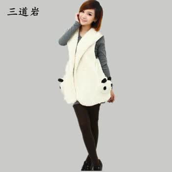 三道岩2014秋冬装<em>女人</em>味加厚毛毛背心<em>马甲</em> 时