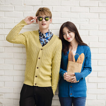 依泽麦布2014秋冬新款韩版文艺<em>青年开衫</em>针织