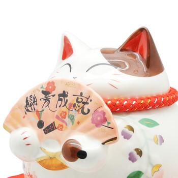 招财猫摆件 中号陶瓷存钱罐储蓄罐 店铺开业办公室家居创意礼品婚庆饰品 恋爱成就