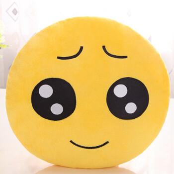 凯迪威qq表情包公仔毛绒玩具滑稽抱枕表情包创意玩具 可怜 40*40
