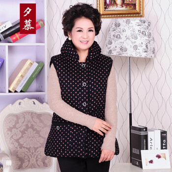 夕慕 <em>中老年女装</em>秋冬装新款<em>马甲</em>背心 时尚妈妈
