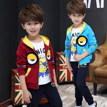 亚熙龙童装男童套装儿童春装大中小童春款三件