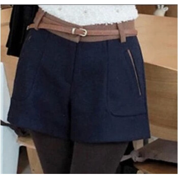 雅内特2014<em>秋冬</em>新款毛呢阔腿短裤大码女<em>裤衩</em>