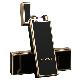 honest百诚电弧打火机usb充电打火机防风金属脉冲感应