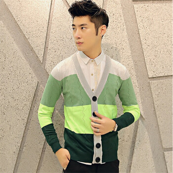 虫侠 2014秋装新款男士针织衫<em>男开衫薄毛衣</em>男