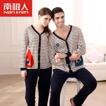 <em>南极人</em>2014秋季新款家居服套装情侣<em>睡衣纯棉</em>
