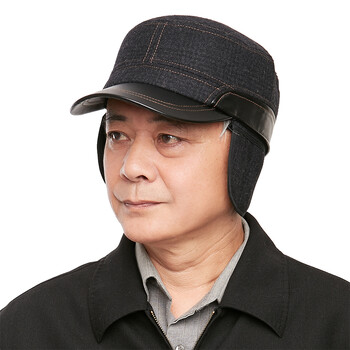 siggi 中老年帽子男老人帽冬天韩版羊毛呢帽护耳冬帽棒球帽鸭舌帽