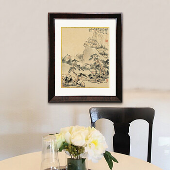 
                                        吉运来装饰画客厅现代简约壁画餐厅挂画有框画中式墙画山水华岩 棕色CY018-12 外框尺寸57*70cm                