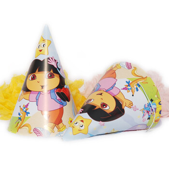 
                                        孩派HighParty生日用品//派对用品//生日派对//多拉圆锥帽//1个                