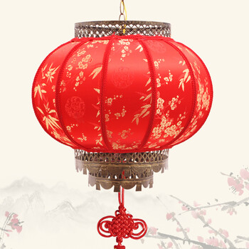 诺琪 梅竹款大红灯笼走马灯 新年国庆节中秋元宵节日装饰 中式吊灯过道灯走廊灯阳台 节庆饰品 30#不转(红色)