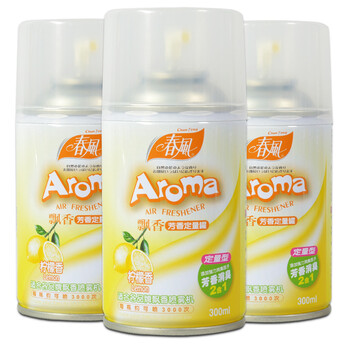 
                                        
                                                            春风 自动喷香机补充液 室内空气清新剂喷雾300ml*3瓶 酒店家用卫生间厕所除臭去异味芳香剂 3瓶（柠檬）                