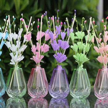 心心香印无火香薰精油套装礼盒装 插花室内藤条家用房间香水 净化除味 桂花&水晶蓝色