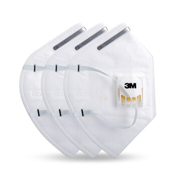 3M 头戴式带呼吸阀防PM2.5防雾霾口罩 3个/袋 9002V 