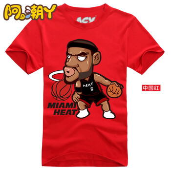 ACY-男士纯棉夏款短袖t恤圆领Q版卡通T恤篮球