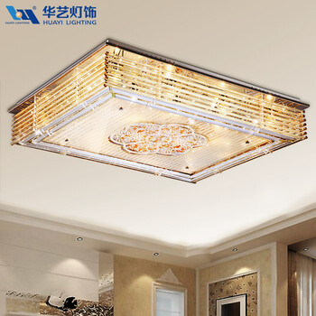 华艺灯饰 客厅灯LED水晶吸顶灯具 现代简约灯饰 DX31 80*55CM LED三色温送遥控含光源