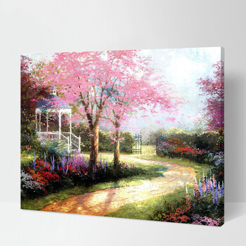 
                                        易极宝 diy数字油画 客厅风景花卉大幅手绘画 现代简约 梦幻小径 40*50订好内框                