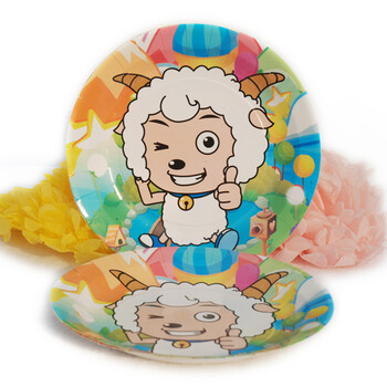 孩派/儿童生日布置用品/儿童生日装饰派对用品/喜羊羊盘子/6个
