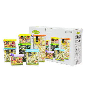 鲜乐仕sunrise 魔法密封食品保鲜盒7件套冰箱整理盒厨房收纳盒PBS14