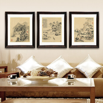 
                                        吉运来装饰画客厅现代简约壁画餐厅挂画有框画中式墙画山水华岩 棕色CY018-12 外框尺寸57*70cm                