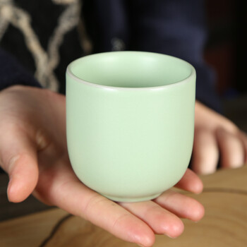 朴家 汝窑暖手杯 汝窑汝瓷茶杯陶瓷汝窑单杯品杯茶杯开片品茗杯