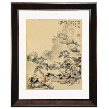 
                                        吉运来装饰画客厅现代简约壁画餐厅挂画有框画中式墙画山水华岩 棕色CY018-12 外框尺寸57*70cm                