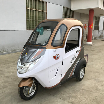 菲特(feet 恩莱德n100全封闭电动三轮车老年休闲代步车 三人座接送
