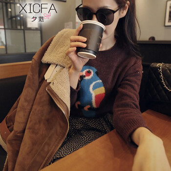 妙柏2015冬装上新女装外套女 新款加厚中长款修身风衣 毛呢外套大衣 女 做工精细 L