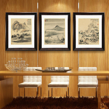 
                                        吉运来装饰画客厅现代简约壁画餐厅挂画有框画中式墙画山水华岩 棕色CY018-12 外框尺寸57*70cm                