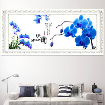 
                                        美西新款客厅 DIY钻石画 5D圆钻 贴钻十字绣钻石绣 木兰之花 新品特惠树脂钻160*62                