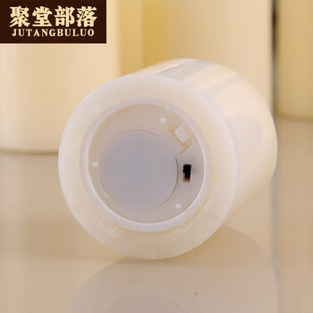 
                                        聚堂部落（jutangbuluo） 不规则波浪口led电子蜡烛灯酒吧会所浪漫装饰电子蜡烛 白色外壳黄色灯光 直径5X16cm                