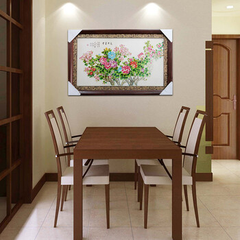 
                                        欢畅景德镇陶瓷粉彩花开富贵瓷板画 中堂客厅家居装饰画g-h13                
