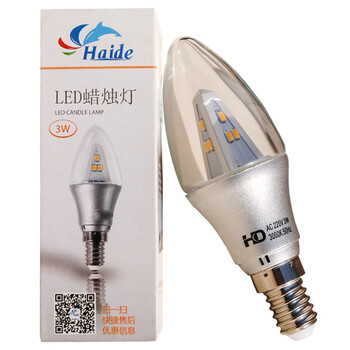 HD LED尖泡灯 3W蜡烛灯泡 E14 银色 正白光