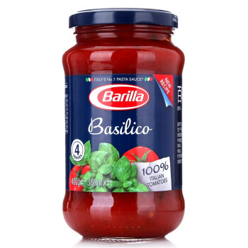 限地区移动端：Barilla 百味来 罗勒风味 番茄意面调味酱 400g
