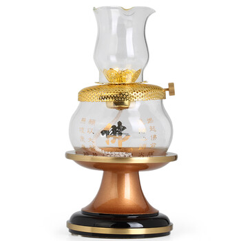 吉善缘家居  双色玻璃油灯 佛教佛堂用品 佛具供佛灯酥油佛器0394