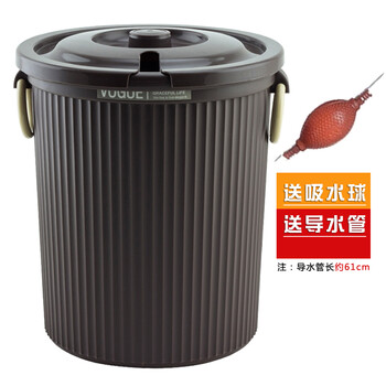 
                                                            唐宗 茶渣桶 茶水桶 茶叶桶 废水桶  储茶桶 废茶桶 排水桶 茶道配件 加厚塑料内含过滤层送导水管 茶色1件 小号                