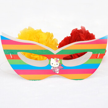 
                                        孩派HighParty生日用品 派对装饰 派对用品 Hello kitty面具 6个                