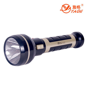 雅格 LED充电式巡防强光手电筒1.5W大功率 强弱光可调..YG-3711黑色