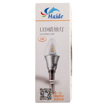 HD LED尖泡灯 3W蜡烛灯泡 E14 银色 正白光