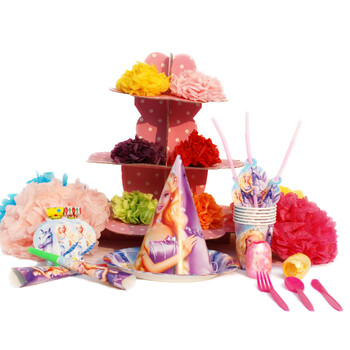 
                                        孩派HighParty生日派对用品套装/生日用品 芭比娃娃6人基本装                