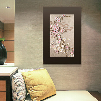 
                                        福雕家饰 浮雕立体画客厅卧室玄关装饰画现代简约挂画壁画 锦上添花 80*120板画 80cm*120cm*1                