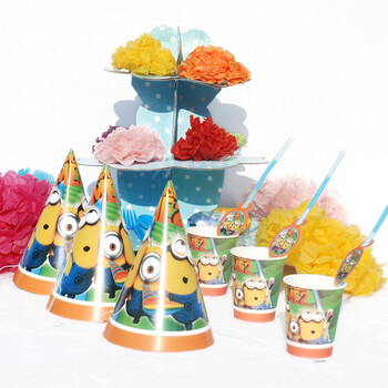 
                                        孩派白卡生日礼品/生日派对用品/生日聚会用品/小黄人6人基本装                