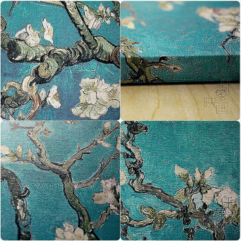 
                                        仟象映画 客厅装饰画 梵高杏花油画欧式客厅壁画餐厅玄关挂画 白色框 90*70cm                