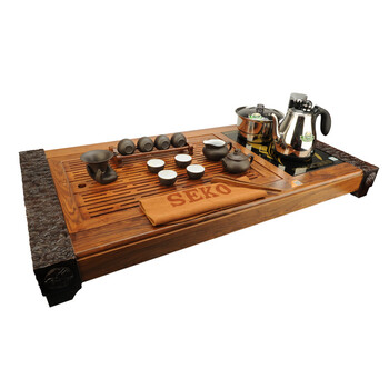 新功SEKO 檀香木茶盘 整套茶具 功夫茶盘茶具 电热全自动茶盘 实木茶盘茶具套装 F68 紫砂