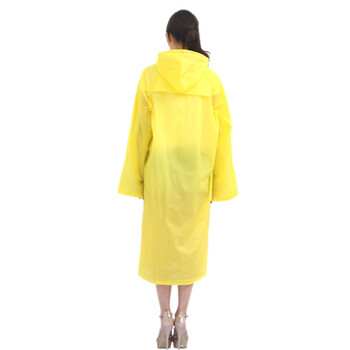 
                                                            博沃尼克 半透明磨砂成人雨衣雨披 男女士长款带帽 非一次性雨衣 黄色                