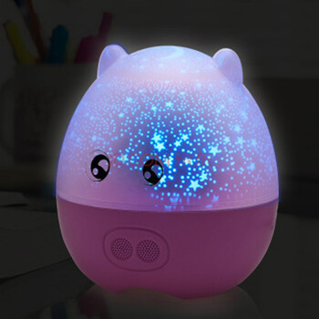 
                                        绿盒子 旋转星空灯LED投影灯 爱尚猪星星灯蓝牙星空投影仪音乐灯 生日礼物儿童节礼物 玫瑰红 五色/遥控版/DIY定制                