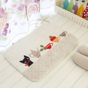 
                                        
                                        青苇 个性印染 地垫门垫 吸水防滑 浴室厨房脚垫 小黑猫 40*60cm                